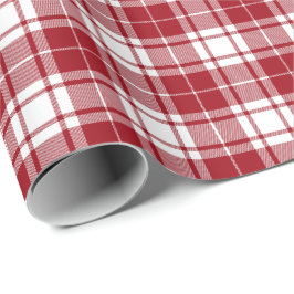 Retro Red White Christmas New Year Tartan Kariert Geschenkpapier