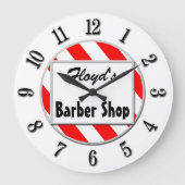 Retro Red White Custom Clock Große Wanduhr (Vorderseite)