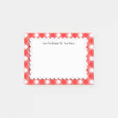 Retro Red White Kariert Karos Custom Post It Notes Post-it Klebezettel (Vorderseite)