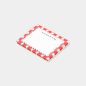 Retro Red White Kariert Karos Custom Post It Notes Post-it Klebezettel (angewinkelt)