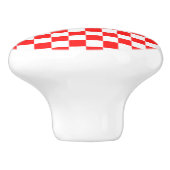 Retro Red White Kitchen Cabinet Drawer Knob Keramikknauf (Seitenansicht)