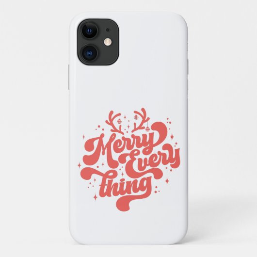 Retro Red White Merry alles Frohe Weihnachten Case-Mate iPhone Hülle (Rückseite)
