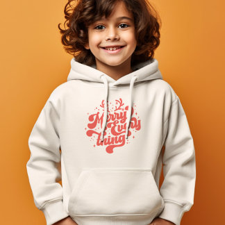 Retro Red White Merry alles Frohe Weihnachten Hoodie