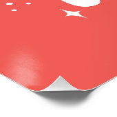 Retro Red White Merry alles Frohe Weihnachten Poster (Ecke)