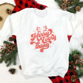 Retro Red White Merry alles Frohe Weihnachten Sweatshirt