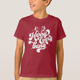 Retro Red White Merry alles Frohe Weihnachten T-Shirt