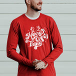 Retro Red White Merry alles Frohe Weihnachten T-Shirt<br><div class="desc">Retro Merry alles Frohe Weihnachten! Dieses Design ist perfekt für jede Jahreszeit! Ob Urlaub oder nicht,  es ist eine ausgezeichnete Art,  Ihren Weihnachtsjubeln zu zeigen. Gönnen Sie sich,  Ihren Freunden und Ihrer Familie ein frohes Weihnachtsfest!</div>