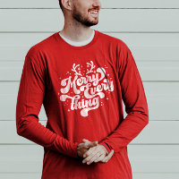Retro Red White Merry alles Frohe Weihnachten