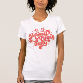 Retro Red White Merry alles Frohe Weihnachten T-Shirt (Vorderseite)