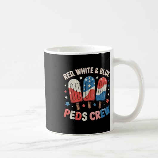 Retro Red White Peds Crew Ice Creme US Flag 4 Kaffeetasse (Rechts)
