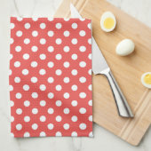 Retro Red & White Polka Dot Muster Geschirrtuch (Viertel Falte)