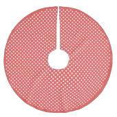 Retro Red White Polka Dot Muster Polyester Weihnachtsbaumdecke (Vorderseite)