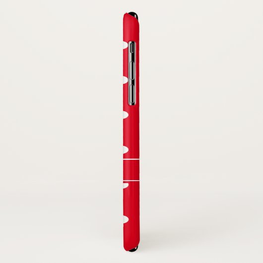Retro Red White Polka Dots, Personalisiert Case-Mate iPhone Hülle (Hinten/Links)