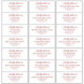 Retro Red & White Wedding Guest Address Labels (Vorderseite)