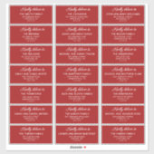 Retro Red & White Wedding Guest Address Labels (Blatt)