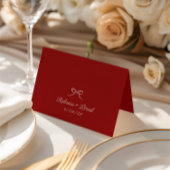 Retro Red & White Wedding Guest Name Platzkarte Tischnummer