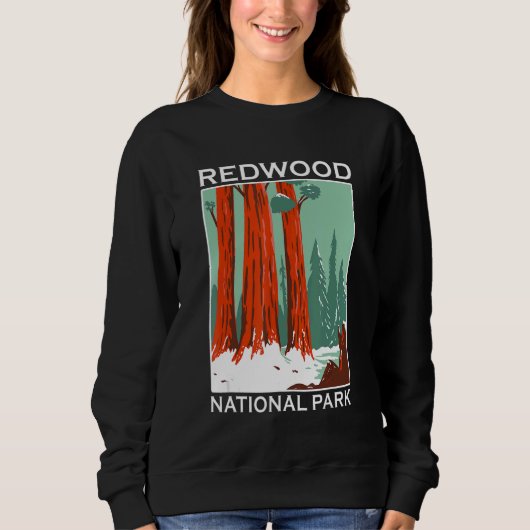 Retro Redwood National Park Outdoor Camping Souven Sweatshirt (Vorderseite)