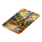 Retro Redwood National Park Vibrant Van Gogh Style Magnet (Linke Seite)