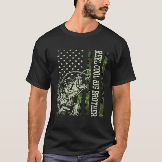 Retro Reel Cool Big Brother Camouflage USA Flag Fi T-Shirt (Vorderseite)