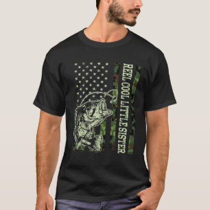 Retro Reel Coole kleine Schwester Tarnung USA-Flag T-Shirt