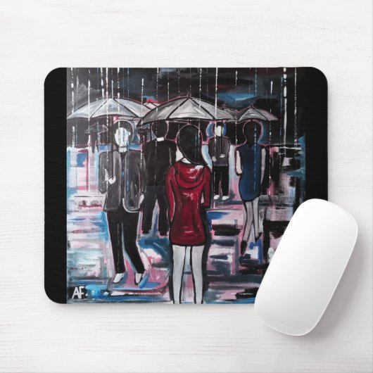 Retro-Regen-Gemälde von Alfred Fox Mousepad (Mit Mouse)