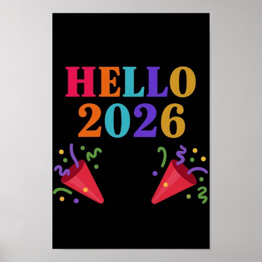 Retro-Regenbogen-2026-Partyböller-Feier-Spaß Poster (Vorne)