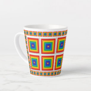 Retro Regenbogen 3D Quadrat Milchtasse