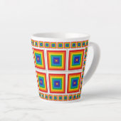 Retro Regenbogen 3D Quadrat Milchtasse (Rechte Ecke)