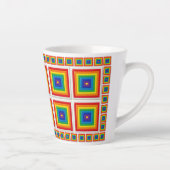 Retro Regenbogen 3D Quadrat Milchtasse (Rechts)