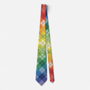 Retro-Regenbogen-Argyle-Karo-Muster Krawatte