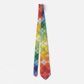 Retro-Regenbogen-Argyle-Karo-Muster Krawatte (Rückseite)