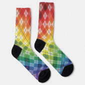 Retro-Regenbogen-Argyle-Karo-Muster Socken (Rechts)