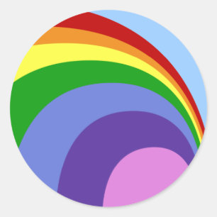 Retro-Regenbogen-Aufkleber Runder Aufkleber
