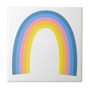 Retro-Regenbogen Blau Pink Orange Gelb Fliese