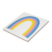 Retro-Regenbogen Blau Pink Orange Gelb Fliese (Seite)