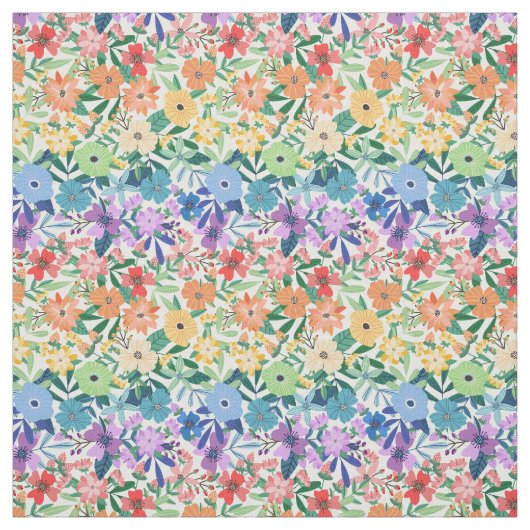 Retro-Regenbogen-Blume Blumenmuster Stoff (Muster)