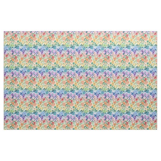 Retro-Regenbogen-Blume Blumenmuster Stoff (Fat Quarter (45,7 x 55,9 cm))