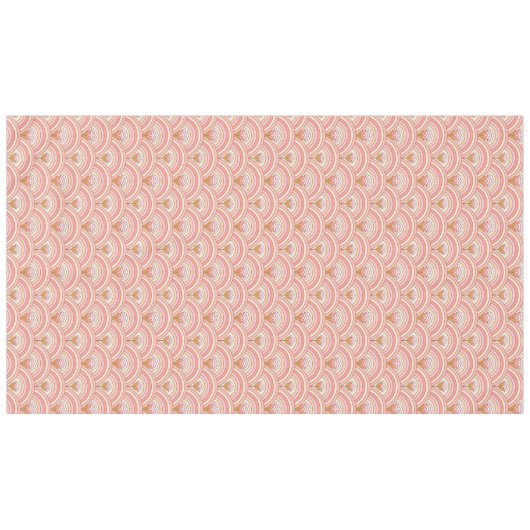 Retro-Regenbogen-Blume Rosa und Koralle Tischdecke (Vorderseite (Horizontal))