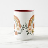 Retro-Regenbogen-Blumen-Keramik-Tasse Tasse (Zentrum)