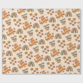 Retro-Regenbogen-Blumen-Weihnachten Geschenkpapier (Flach)