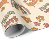 Retro-Regenbogen-Blumen-Weihnachten Geschenkpapier (Rolleneckpunkt)