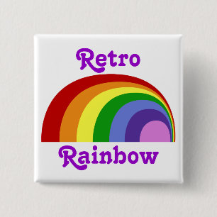 Retro-Regenbogen-Button Button