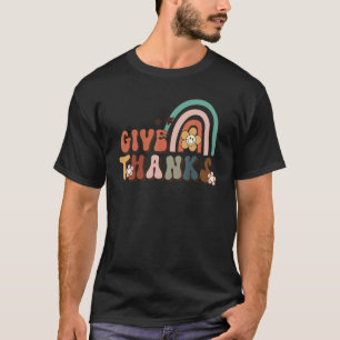 Retro Regenbogen Danke sagen Dankbar Herbst Glückl T-Shirt