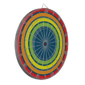 Retro-Regenbogen-Dartboard Dartscheibe (Vorderseite Links)