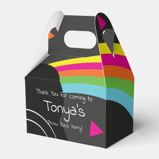 Retro-Regenbogen der 1980er Jahre, 90er Platten Geschenkschachtel (Vorderseite)