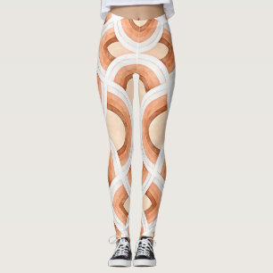Retro-Regenbogen-Design in Pastell-Rost und Wüste Leggings