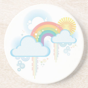 Retro Regenbogen-Entwurf - Pastell Untersetzer
