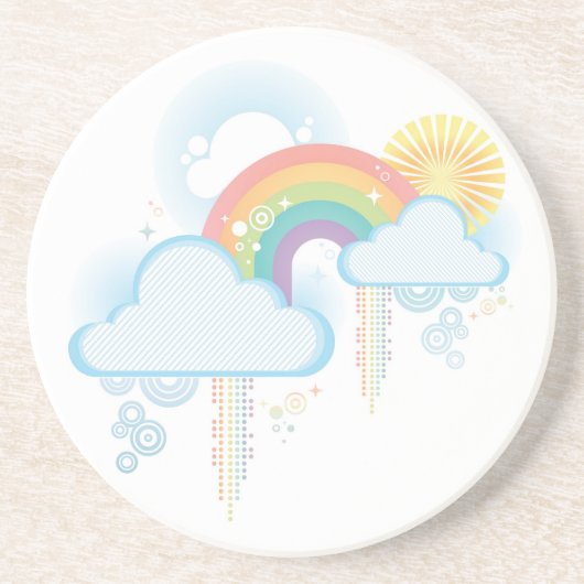 Retro Regenbogen-Entwurf - Pastell Untersetzer (Vorne)