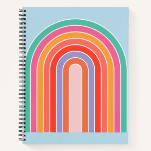 Retro-Regenbogen Farbige Blautöne Notizblock