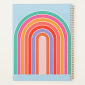 Retro-Regenbogen Farbige Blautöne Planer (Rückseite)